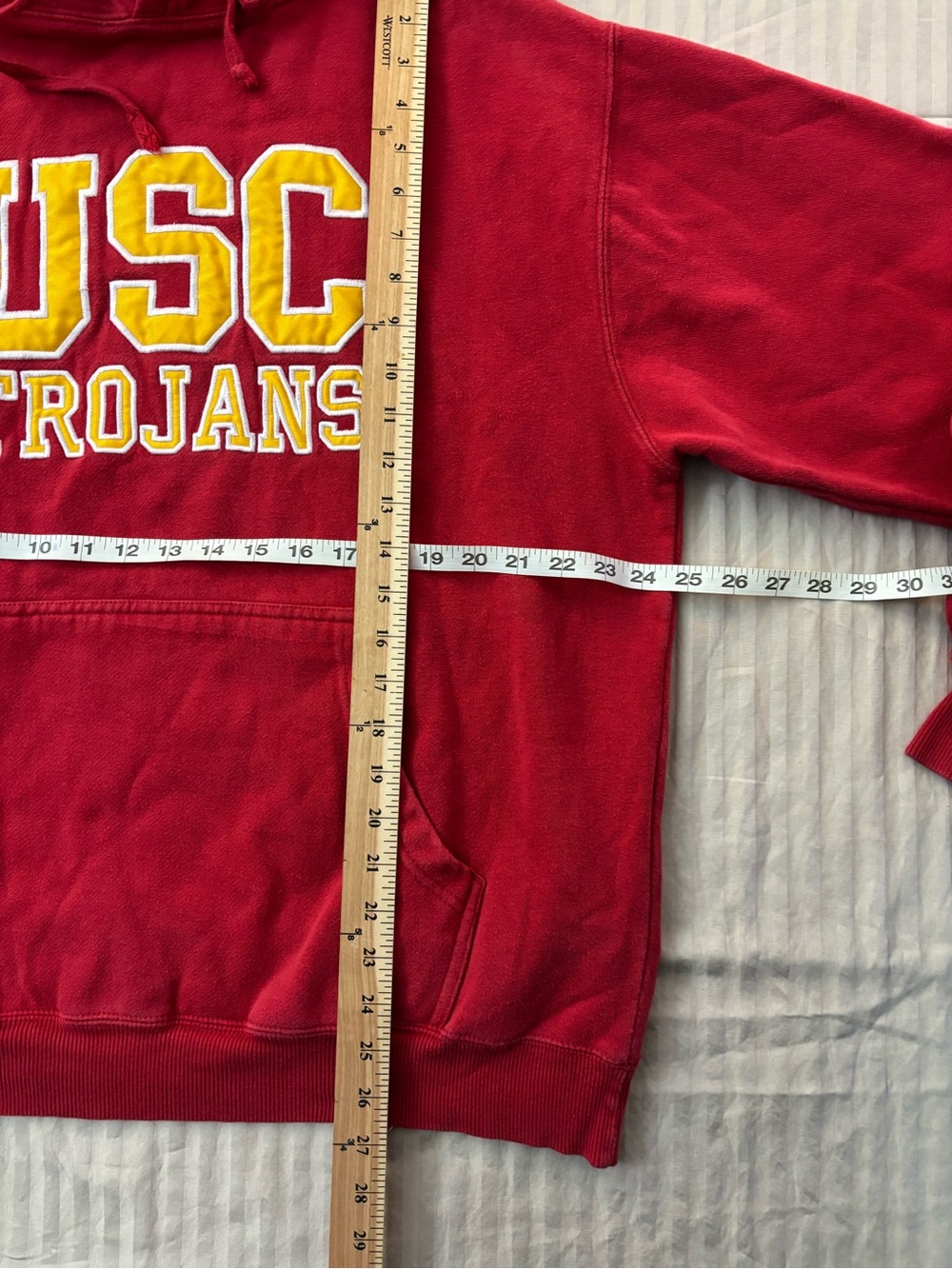 USC Trojans NCAA Athletic Hoodie Sweater Embroidered Men’s XL Red Pocket - Picture 4 of 7